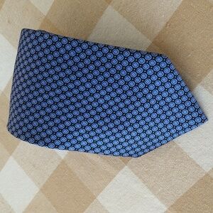 Countess Mara 100% silk blue and black tie old money preppy office wear